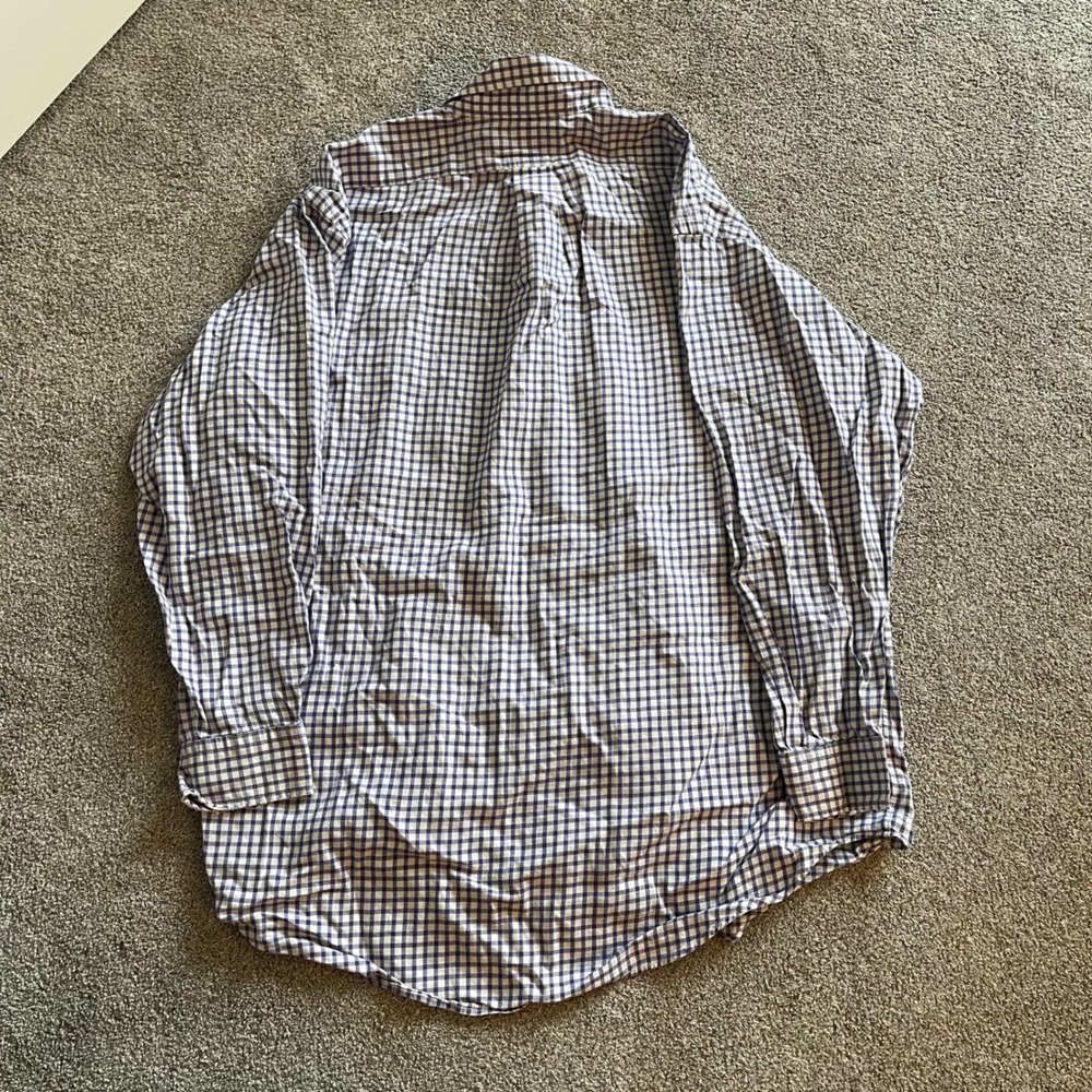 Mens Ralph Lauren Yarmouth Shirt 16.5 32/33 Purple Gingham Good Button Down - Picture 3 of 8
